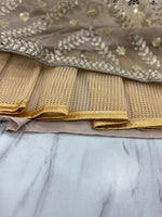 Dazzling Grey Color Organza Fabric Designer Lehenga