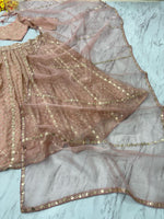Dazzling Peach Color Georgette Fabric Designer Lehenga