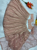 Dazzling Peach Color Georgette Fabric Designer Lehenga