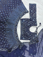Beautiful Navy Blue Color Georgette Fabric Wedding Lehenga