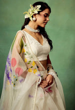 Beautiful Cream Color Silk Fabric Wedding Lehenga