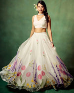 Beautiful Cream Color Silk Fabric Wedding Lehenga