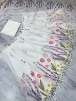 Beautiful Cream Color Silk Fabric Wedding Lehenga