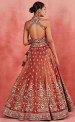 Beautiful Red Color Silk  Fabric Wedding Lehenga