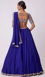 Angelic Blue Color Georgette  Fabric Party Wear Lehenga