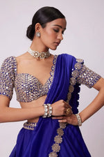 Angelic Blue Color Georgette  Fabric Party Wear Lehenga