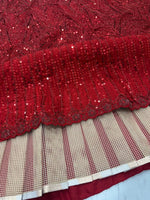 Angelic Red Color Georgette  Fabric Party Wear Lehenga