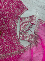 Elegant Pink Color Georgette  Fabric Party Wear Lehenga