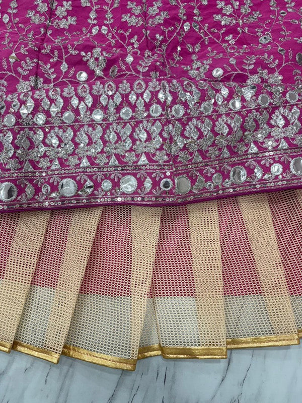 Elegant Pink Color Georgette  Fabric Party Wear Lehenga