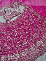 Elegant Pink Color Georgette  Fabric Party Wear Lehenga