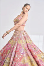 Elegant Multi Color Georgette  Fabric Party Wear Lehenga