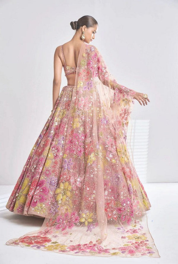 Elegant Multi Color Georgette  Fabric Party Wear Lehenga