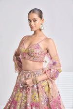 Elegant Multi Color Georgette  Fabric Party Wear Lehenga