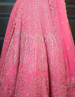 Elegant Pink Color Net Fabric Party Wear Lehenga