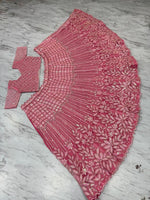Elegant Pink Color Net Fabric Party Wear Lehenga