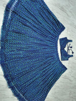 Glowing Blue Color Net Fabric Party Wear Lehenga
