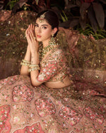 Glowing Peach Color Silk Fabric Wedding Lehenga