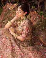 Glowing Peach Color Silk Fabric Wedding Lehenga