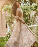 Desirable Cream Color Net Fabric Wedding Lehenga