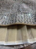 Desirable Cream Color Net Fabric Wedding Lehenga