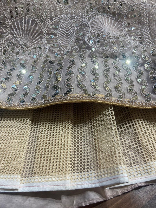Desirable Cream Color Net Fabric Wedding Lehenga