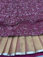 Desirable Pink Color Silk  Fabric Wedding Lehenga