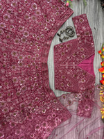 Desirable Pink Color Silk  Fabric Wedding Lehenga