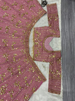 Desirable Pink Color Georgette  Fabric Wedding Lehenga