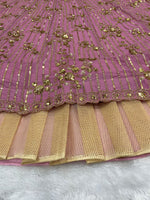 Desirable Pink Color Georgette  Fabric Wedding Lehenga