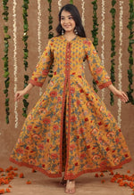 Amazing Mustard Color Cotton Fabric Designer Suit