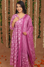 Amazing Pink Color Cotton Fabric Designer Suit
