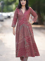 Amazing Maroon Color Cotton Fabric Cotton Kurti