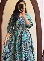 Amazing Blue Color Cotton Fabric Cotton Kurti