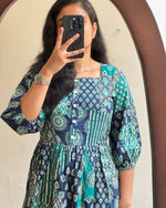 Amazing Blue Color Cotton Fabric Cotton Kurti