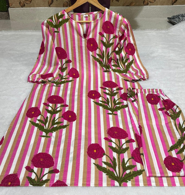 Amazing Pink Color Rayon Fabric Designer Kurti