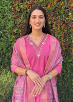 Gorgeous Pink Color Silk Fabric Designer Suit