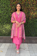 Gorgeous Pink Color Silk Fabric Designer Suit