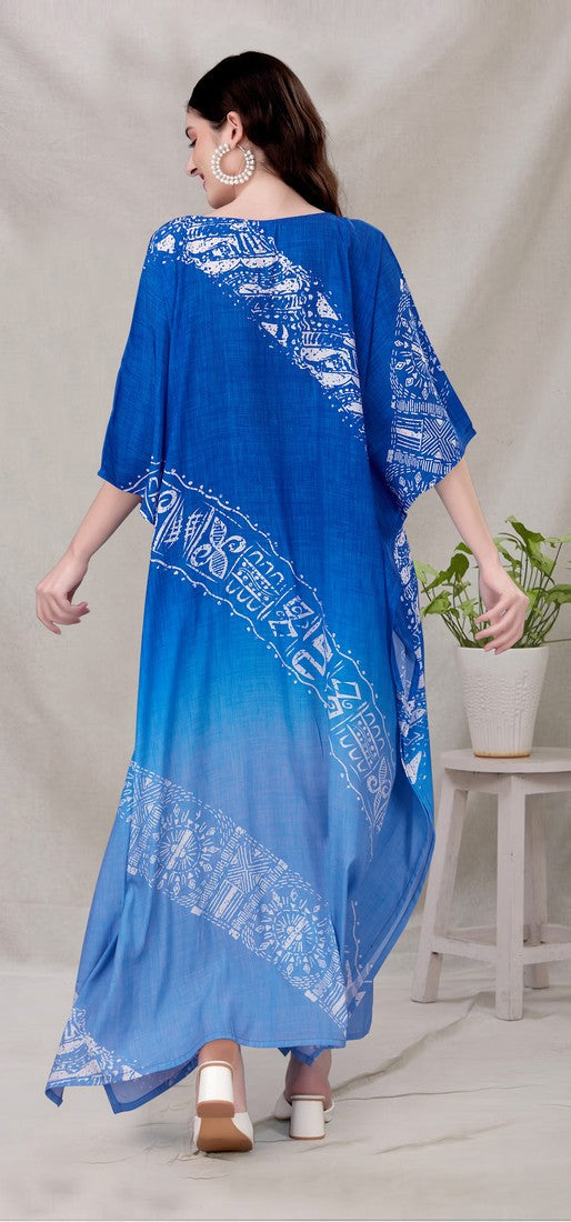 Radiant Blue Color Silk Fabric Indowestern