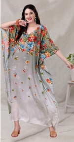 Radiant Grey Color Silk Fabric Indowestern