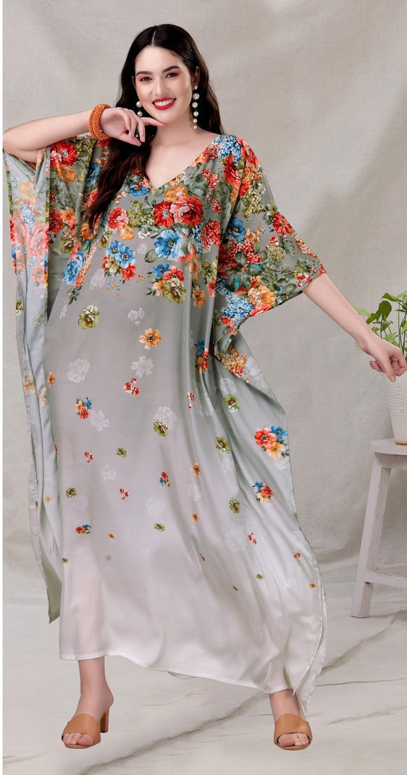 Radiant Grey Color Silk Fabric Indowestern