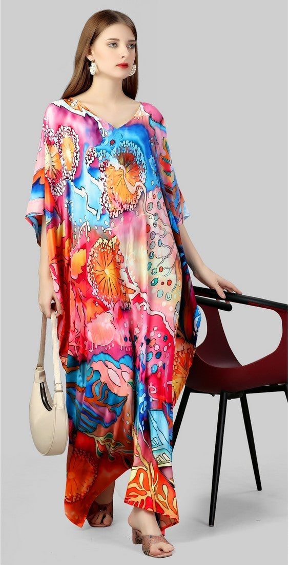 Beautiful Multi Color Silk Fabric Indowestern