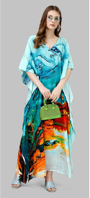 Radiant Blue Color Silk Fabric Indowestern