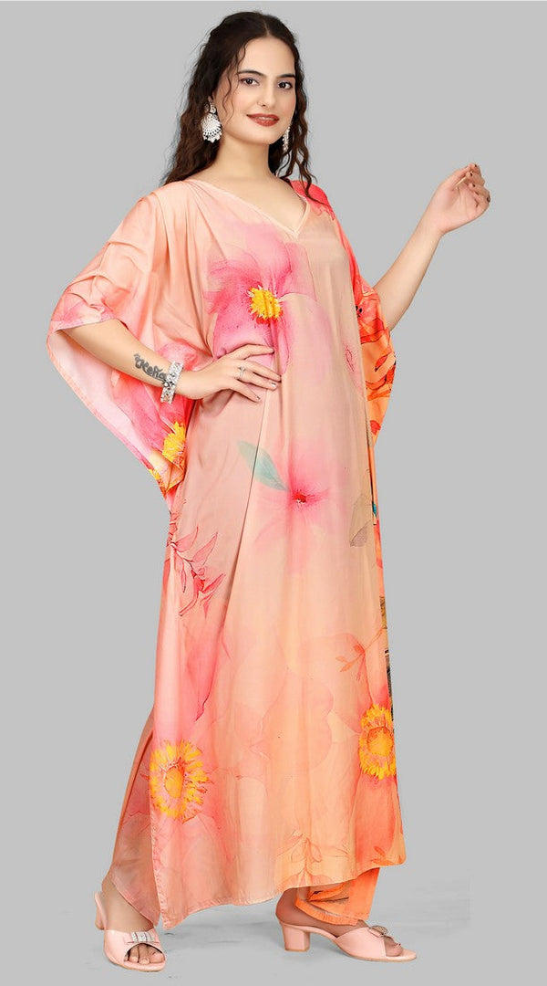 Beautiful Orange Color Silk Fabric Indowestern