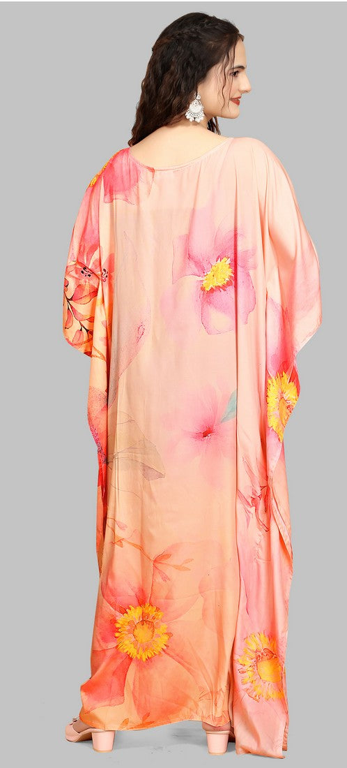 Beautiful Orange Color Silk Fabric Indowestern