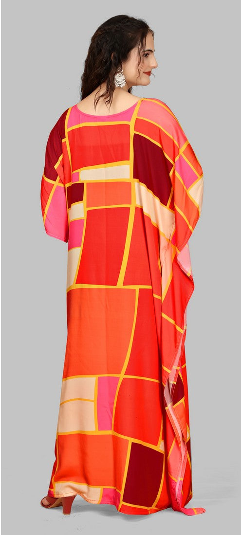 Beautiful Orange Color Silk Fabric Indowestern