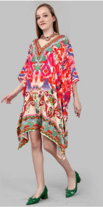 Radiant Red Color Silk Fabric Indowestern