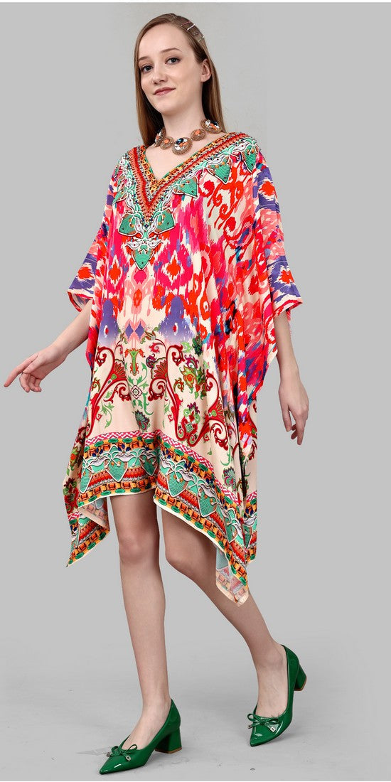 Radiant Red Color Silk Fabric Indowestern