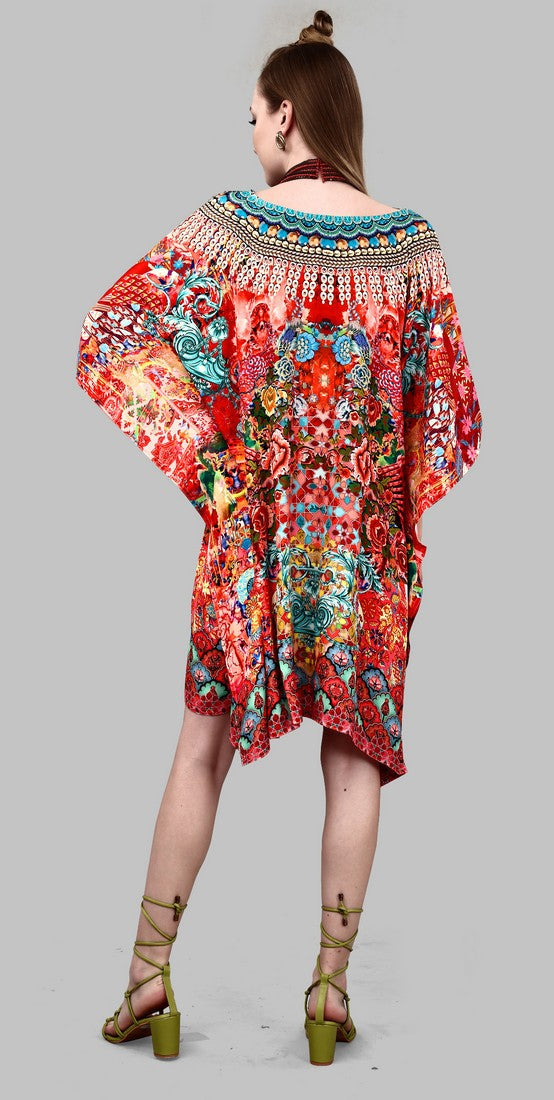 Radiant Red Color Silk Fabric Indowestern