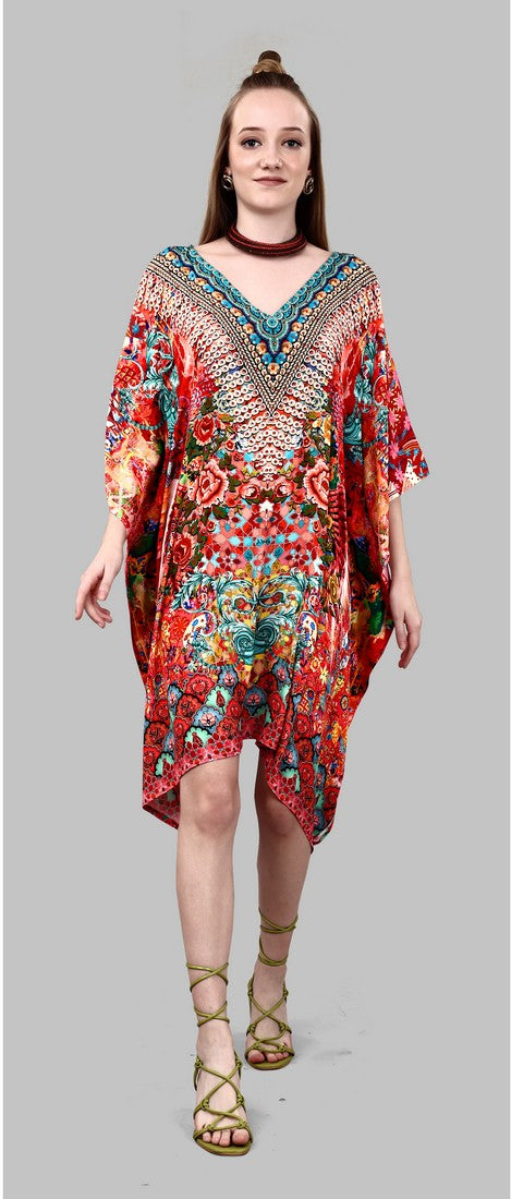 Radiant Red Color Silk Fabric Indowestern