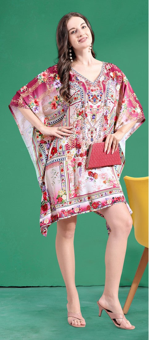 Radiant Pink Color Silk Fabric Indowestern